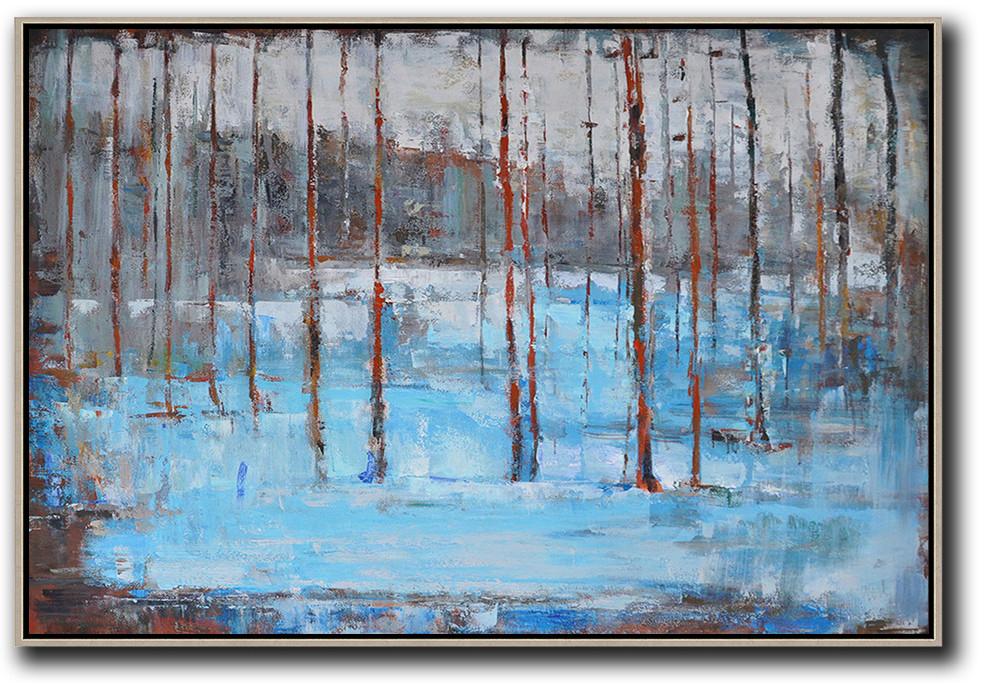 Horizontal Abstract Landscape Painting #LX17C - Click Image to Close